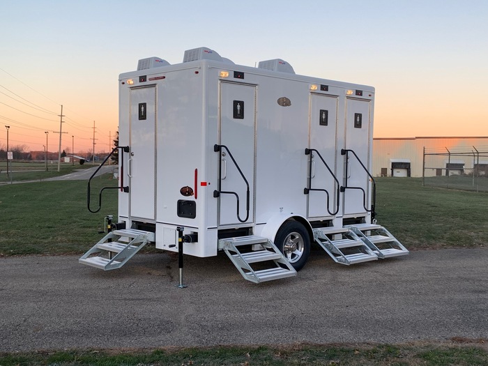 Air conditioned restroom trailer